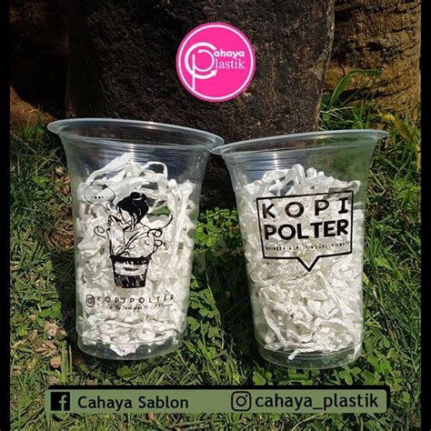 Jual Sablon Custom Cup 14 Oz 6 Gram Tanpa Tutup Kemasan Es Kopi