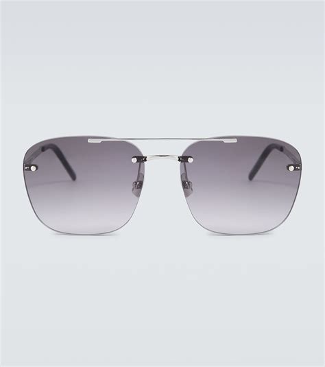 SL 309 Rimless Sunglasses In Silver Saint Laurent Mytheresa