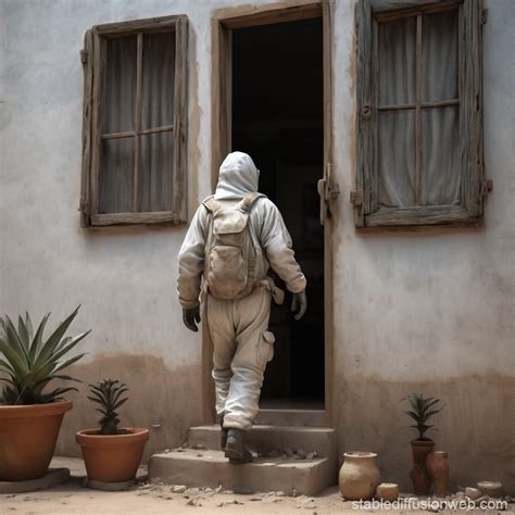 realistic figure coming home stable diffusion