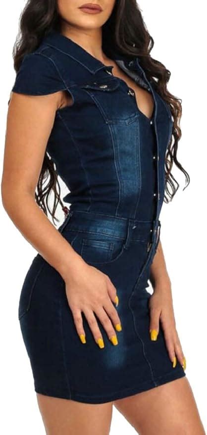 Buy Gocgt Womens Sleeveless Button Down Bodycon Slim Fit Denim Sexy