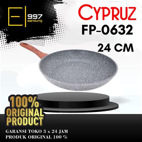 Jual CYPRUZ Fry Pan FP0632 FP 0632 Marble Series Gagang Kayu 24 Cm