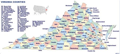 Virginia Counties Vector World Maps