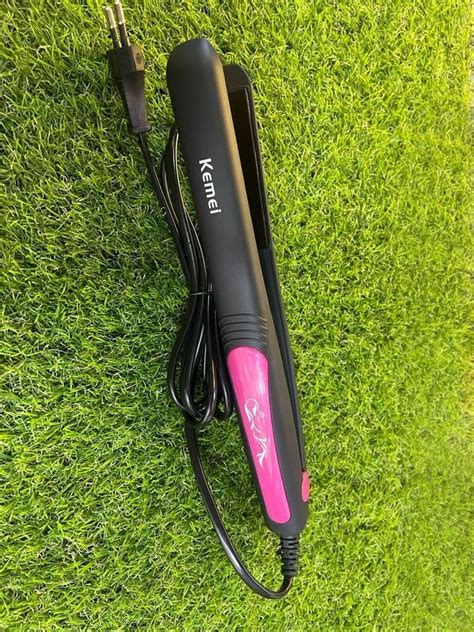 Pink And Black Kemei Km 328 Professional Hair Straightener 220 V At