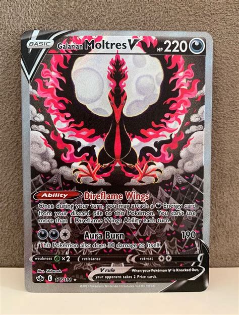 Pokemon Galarian Moltres V Alt Art U Rare Eng Nm M Kaufen Auf