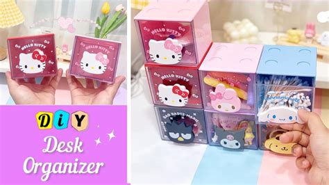 DIY Sanrio Desk Organizer Easy Paper Craft School Hacks Easy To