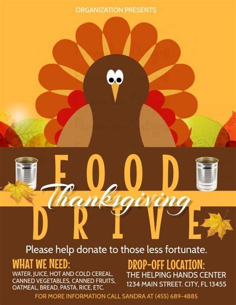 Thanksgiving Templates Food Drive Flyer Food Drive Free Thanksgiving