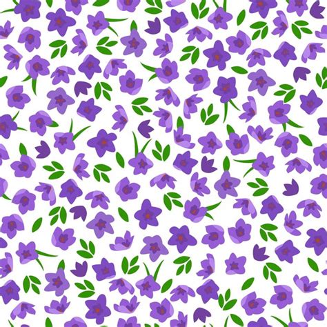 Pequeñas flores de color púrpura de patrones sin fisuras Vector Premium