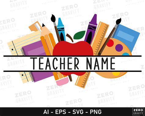 Teacher Svg Custom Teacher Name Svg Printable Teacher Name Png