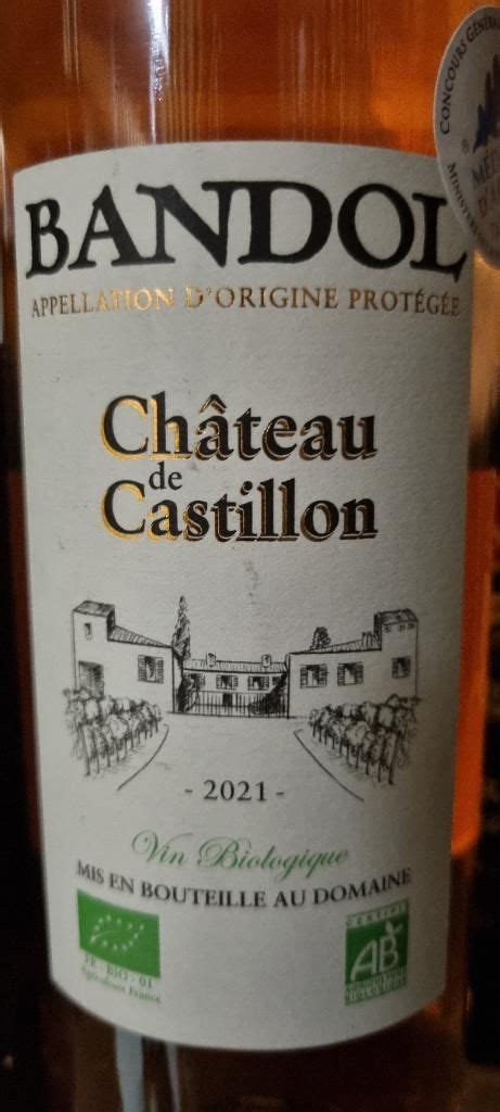 2021 La Bastide Blanche Bandol Chateau de Castillon Rosé France