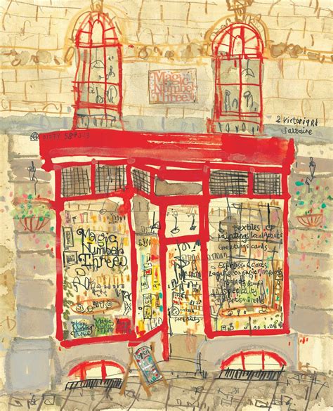 Saltaire Shop Art Giclee Print Magic Number 3 Watercolor Painting Yorkshire Wall Art Sketch