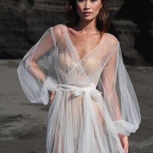 Boudoir Dress Bridal Robe Wedding Robe Lace Womens Robe Getting Ready Robe Bridal Lingerie