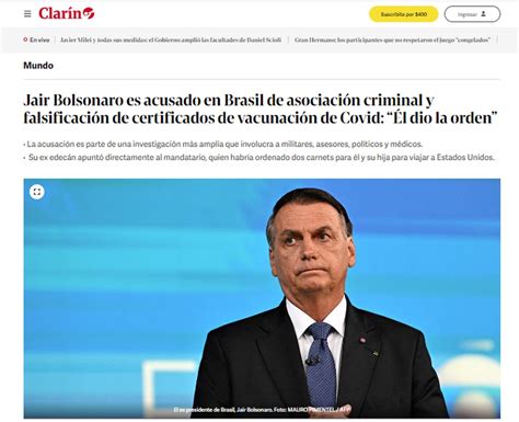 Imprensa Internacional Repercute Indiciamento De Bolsonaro Pela Pf