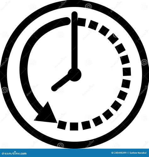 Clock Going Backwards On White Background Clock Arrow Sign Clock