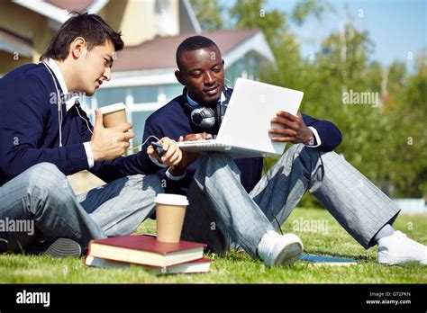 Students At Break Stock Photo Alamy