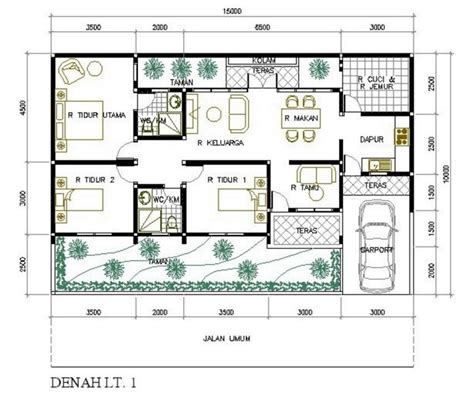 Bentuk Denah Rumah Minimalis 5 Kamar Tidur Yang Menarik