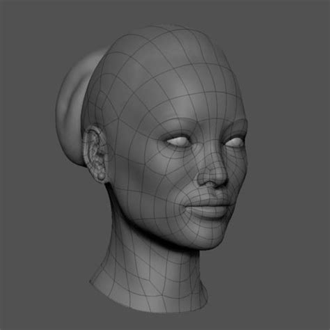 Head Base Mesh Asian Female 3d Model 3d Model Female Face Topology