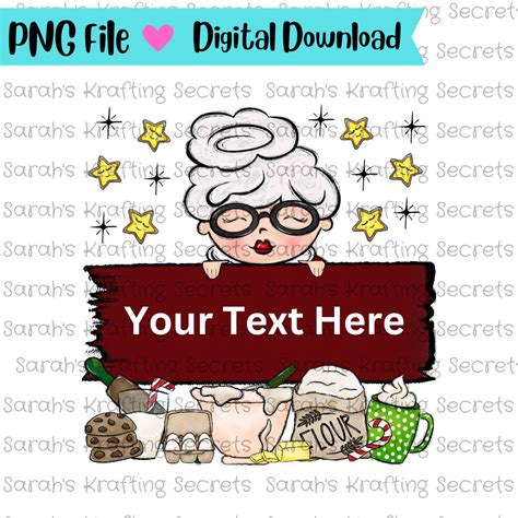 Mrsclaus Baking Cookies Frame Png Milk And Cookies Sublimation Design