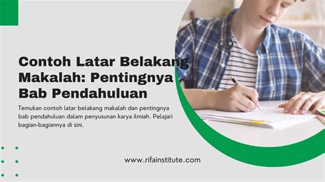 Contoh Latar Belakang Makalah Pentingnya Bab Pendahuluan