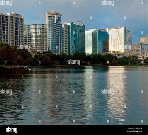 High Rise Apartments And Condos On Lake Eola In Orlando Florida Usa