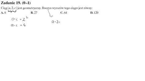 Ci G A C Jest Geometryczny Iloczyn Wyraz W Tego Ci Gu Jest R Wny