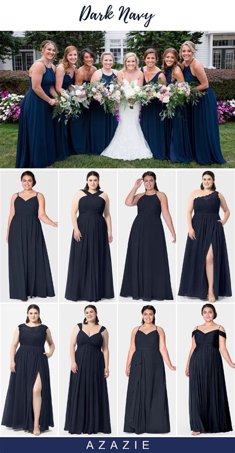 Choose Your Classic Dark Navy Bridesmaid Gown From Our Selection See