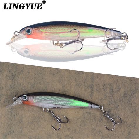 Pc Small Slowly Sinking Minnow Fishing Lure Laser Body Wobbler Hard