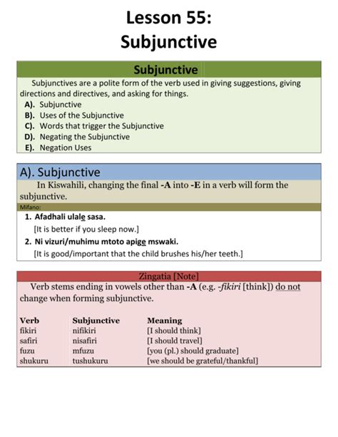 Lesson 55: Subjunctive