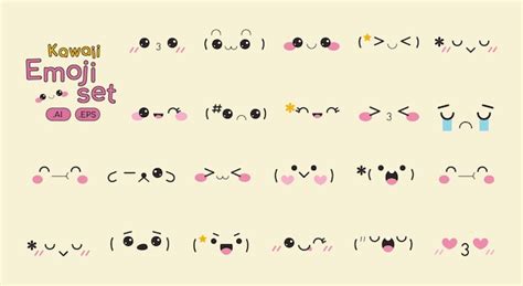 Premium Vector Kawaii Emoji Set