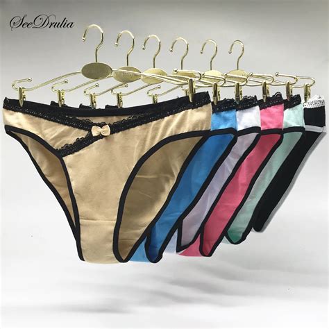 Seedrulia Free Shipping 6pcslot New Womens Cotton Panties Girl Briefs Ms Cotton Underwear