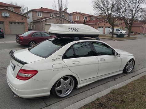 Mercedes Benz C300 C350 Fixed Mounting Points Roof Rack With Cargo Box Racktrip Canada Car