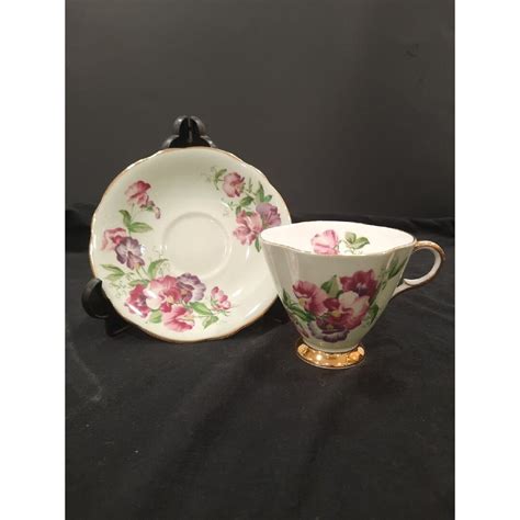 Vintage Clarence Bone China Rose Teacup And Saucer 387 52 England Mint Green Etsy