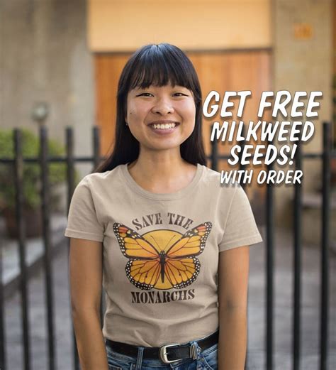 Save The Monarchs Butterfly Tee Free Seeds Unisex Retro Hippie Tshirt