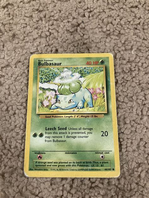 1995 Bulbasaur Pokemon Card Rare Ebay