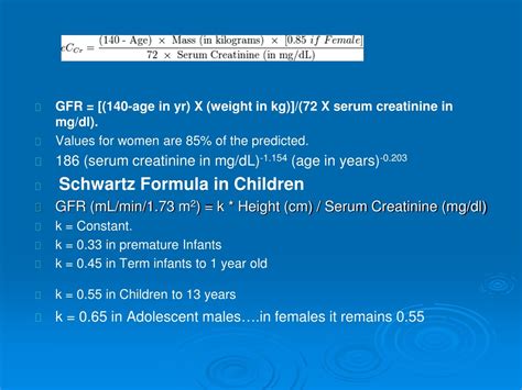 PPT - Glomerular Filtration Rate (GFR) and Renal Impairment PowerPoint