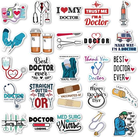 Doctor Nurse Hospital Stethoscope Stickers Waterproof Vinyl Decal