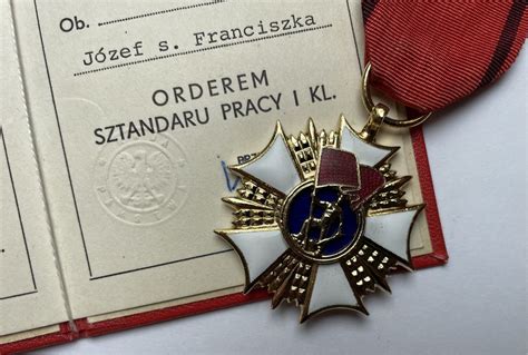 Order Sztandaru Pracy Prl I Klasy Legitymacja Odznaczenie Katowice