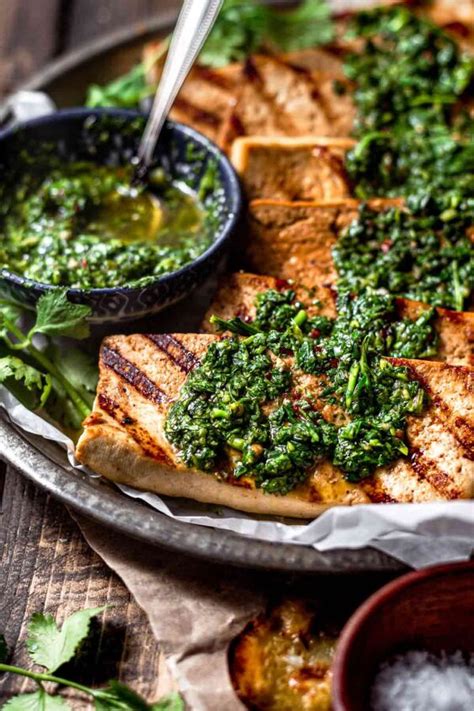 Savory Grilled Chimichurri Tofu Foodtalk