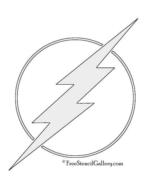 The Flash Symbol Stencil | Free Stencil Gallery