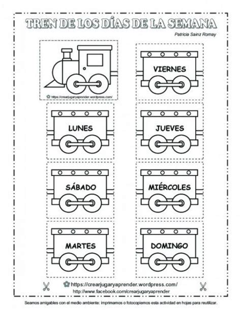 Actividades Escolares Para Pintar Y Aprender Los D As De La Semana