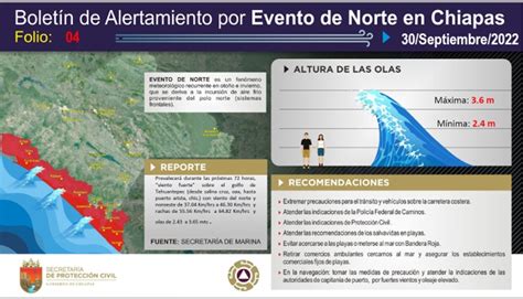 Protecci N Civil Chiapas On Twitter Bolet N De Alertamiento Por