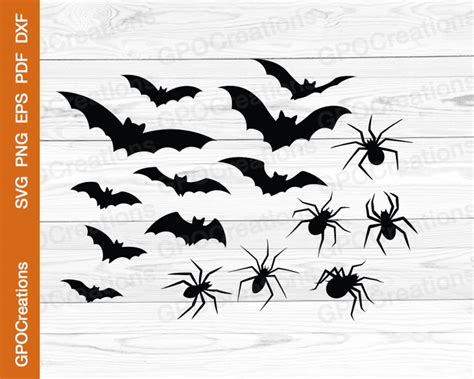 Bats And Spiders Svg Bundle Halloween Svg Bundle Bats Svg Spiders