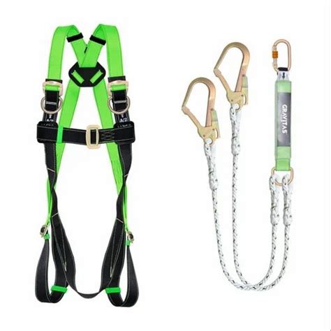 Hdpe Safety Full Body Harness With Shock Absorbing Forked Lanyard At Rs