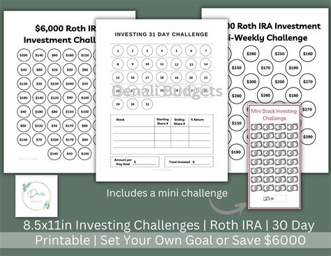 Investing Saving Challenge Printable Bundle Roth IRA 30 Etsy In 2023