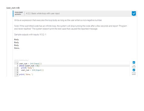 Challenge Activity Basic While Loops With User User Num
