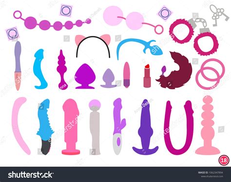 Cute Sex Toy Set Vibrators Anal Stock Vector Royalty Free 1062347894 Shutterstock