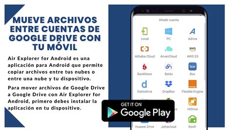 Mueve archivos entre cuentas de Google Drive con tu móvil