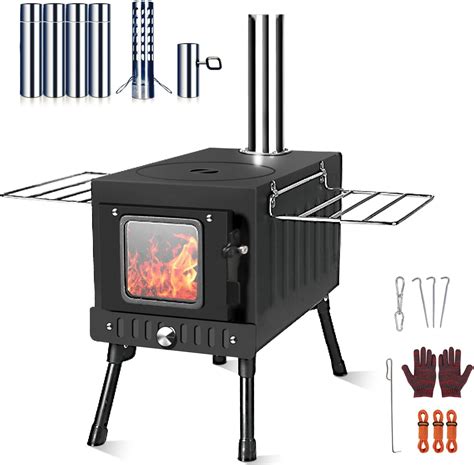 Amazon Preself Hot Tent Stove Large Side Window Winter Wood