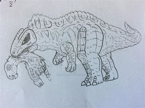 Acrocanthosaurus sketch by Kidkaiju2001 on DeviantArt