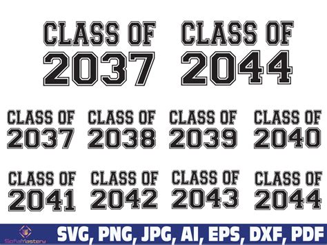 Class Of 2037 2038 2039 2040 2041 3042 2043 2044 Svg Seniors Etsy