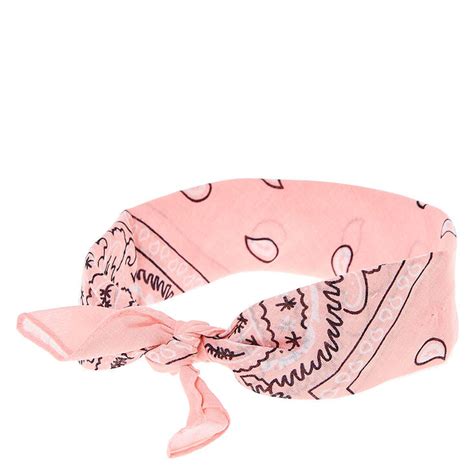 Light Pink Paisley Bandana Headwrap Claires